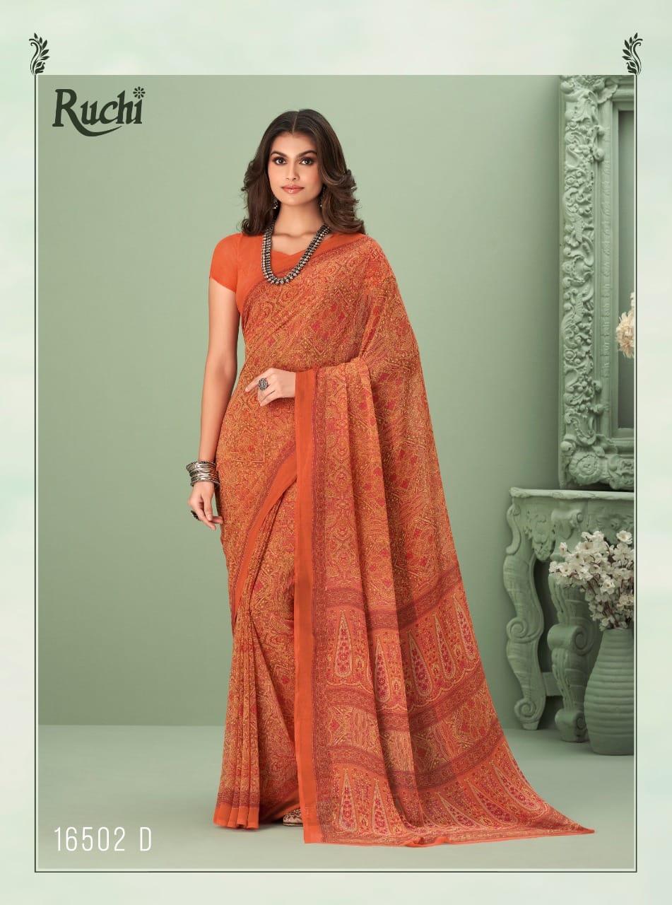 Ruchi Raga Wholesale Daily Wear Georgette Printed Sarees Catalog